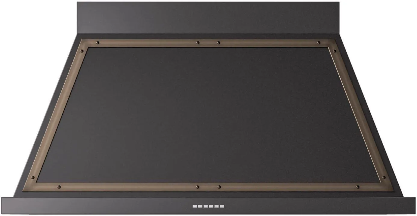 Ilve UANB48BKB Nostalgie 48 Inch Glossy Black Wall Mount Range Hood