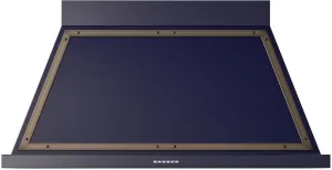 Ilve UANB48MBB Ilve Uanb48Mbb Nostalgie 48" Hood In Midnight Blue With Bronze Trim