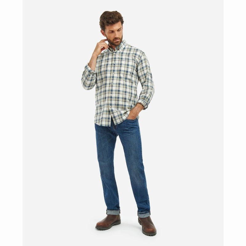 Hot Deals Today Trending Deals Today Barbour Sadle Mens Shirt - Stone