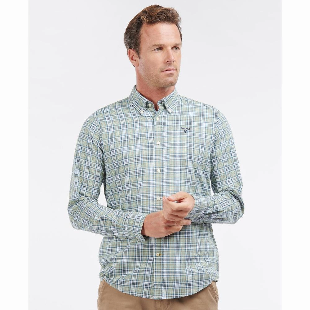 Barbour Spillman Mens Shirt - Olive Hot Offer Event