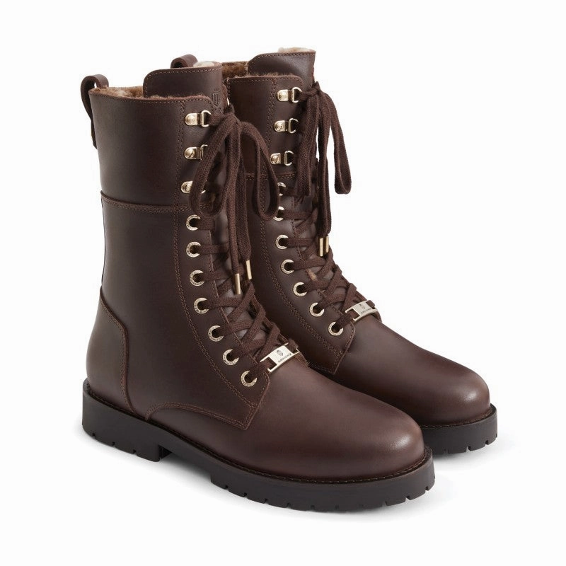 Fairfax & Favor Anglesey Ladies Shearling Lined Boot - Mahogany Leather Best Deal Online Special Offer Inside