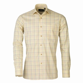 Laksen Archibald Mens Tattersall Shirt - Navy/Mandarin/Gorse Flash Discount Today Today Only Special