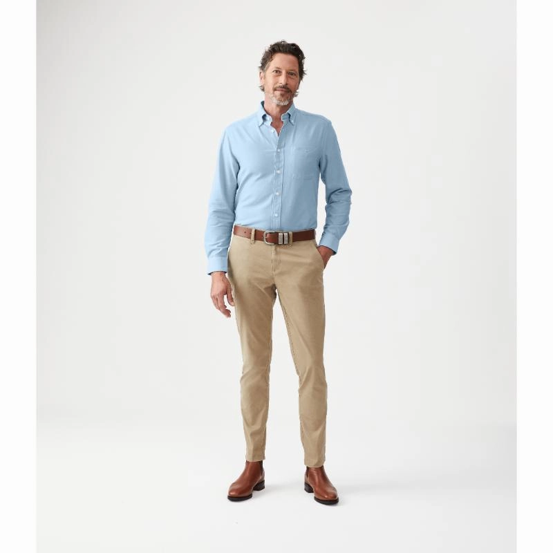 R.M.Williams Collins Button Down Mens Shirt - Light Blue Today Only Offer