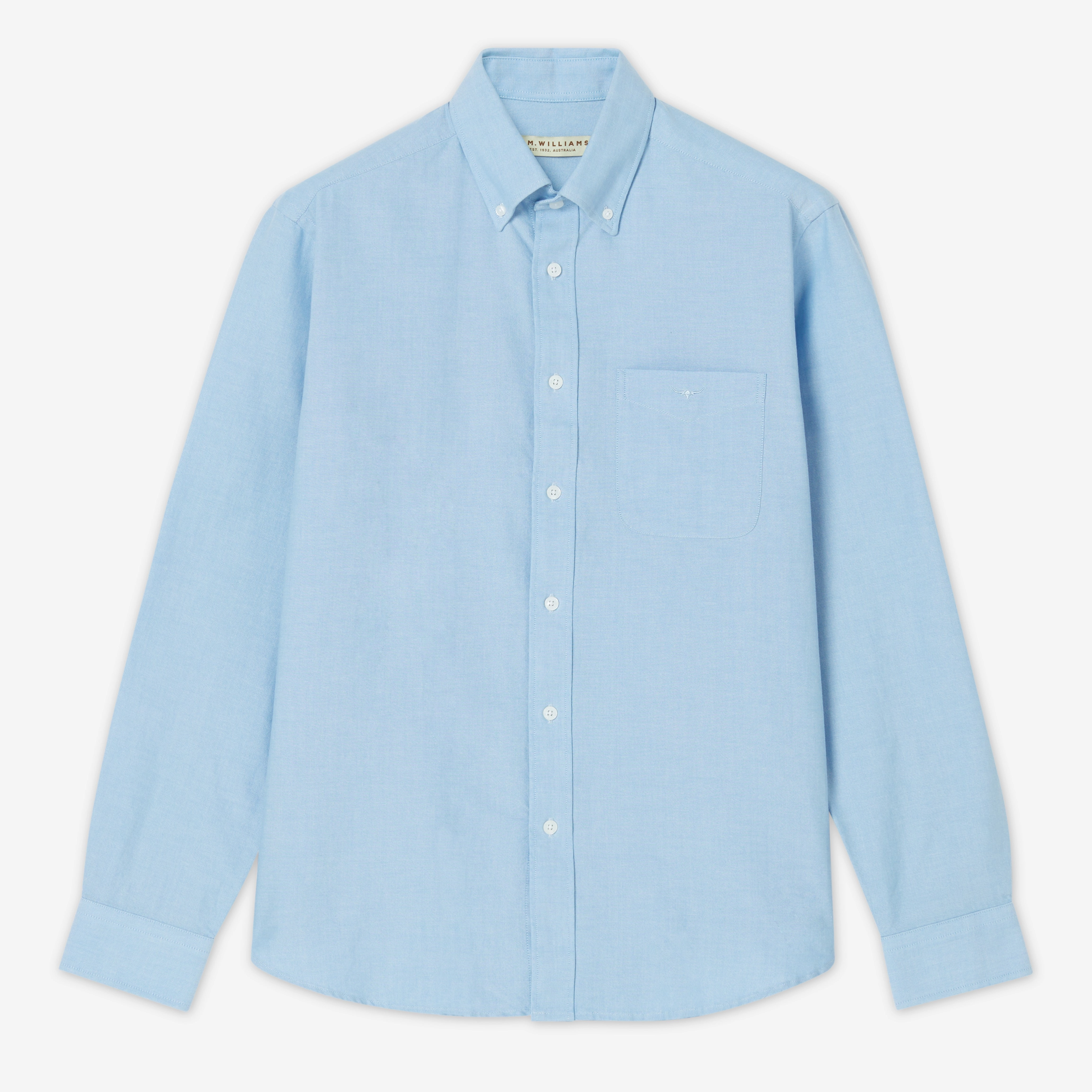 Flash Deal Today Today Only Offer R.M.Williams Collins Button Down Mens Shirt - Light Blue