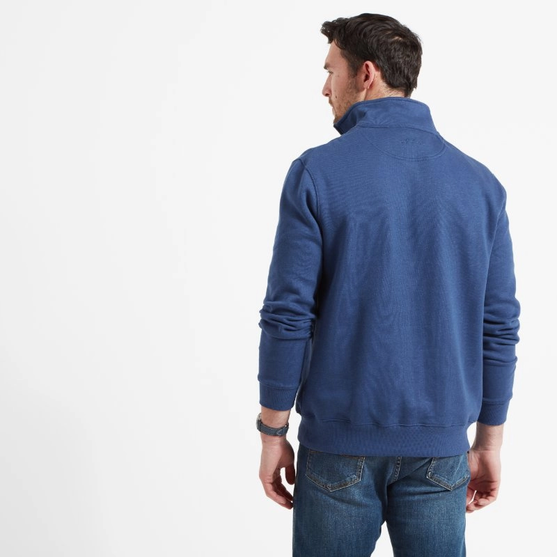 Schoffel Bude Mens 1/4 Zip Sweatshirt - French Navy Marl Clearance Steal Today Big Price Drop
