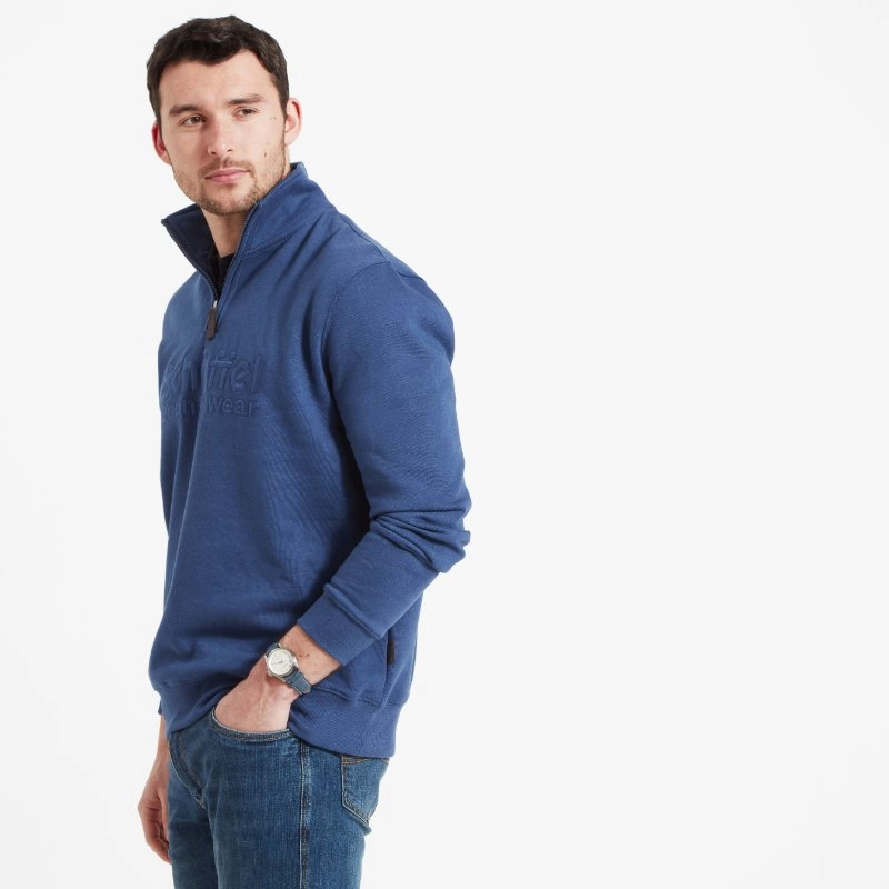 Shop Grab Savings Today Only Hot Pick Schoffel Bude Mens 1/4 Zip Sweatshirt - French Navy Marl