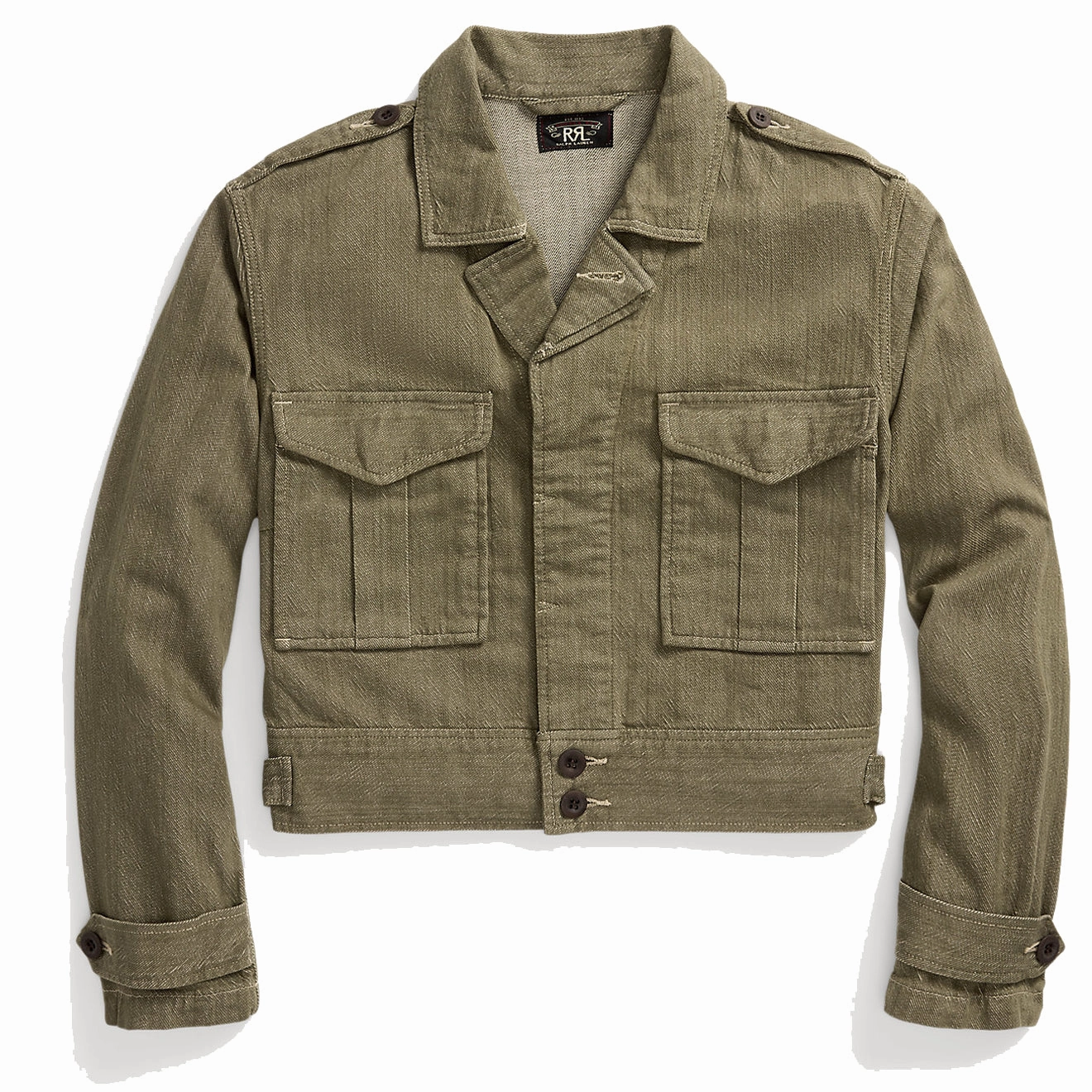 Big Savings Alert Rrl By Ralph Lauren Womens Olive Slub Denim Jacket Olive