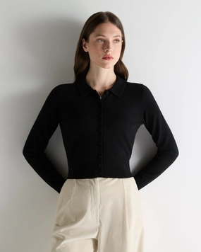 Women'S Thea Collared Cashmere Cardigan Black Shop Grab Savings Trending Hot Picks