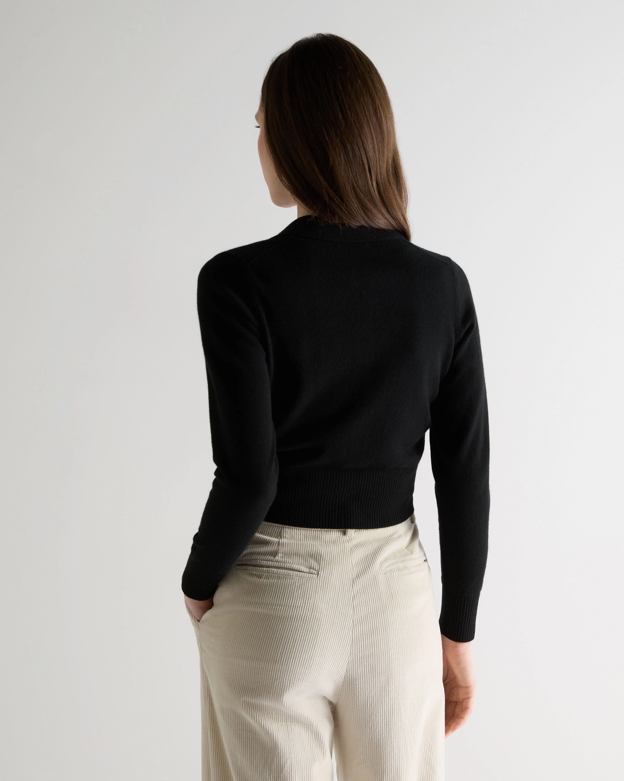 Women'S Thea Collared Cashmere Cardigan Black Special Deals Online