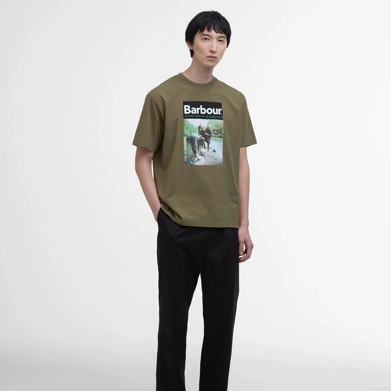 Barbour All-Weather Graphic Fit T-Shirt Mid Olive Sale Ending Soon Exclusive Hot Pick