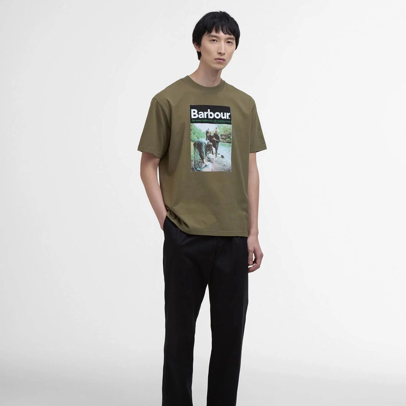 Instant Deal Today Barbour All-Weather Graphic Fit T-Shirt Mid Olive