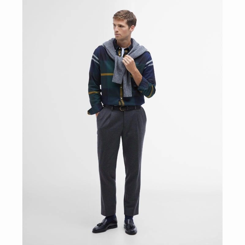 MustHave Clearance Hot Pick of the Day Barbour Dunoon Mens Tailored Shirt - Seaweed Tartan