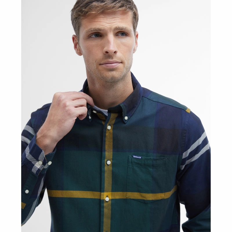 Limited Stock Deals Barbour Dunoon Mens Tailored Shirt - Seaweed Tartan