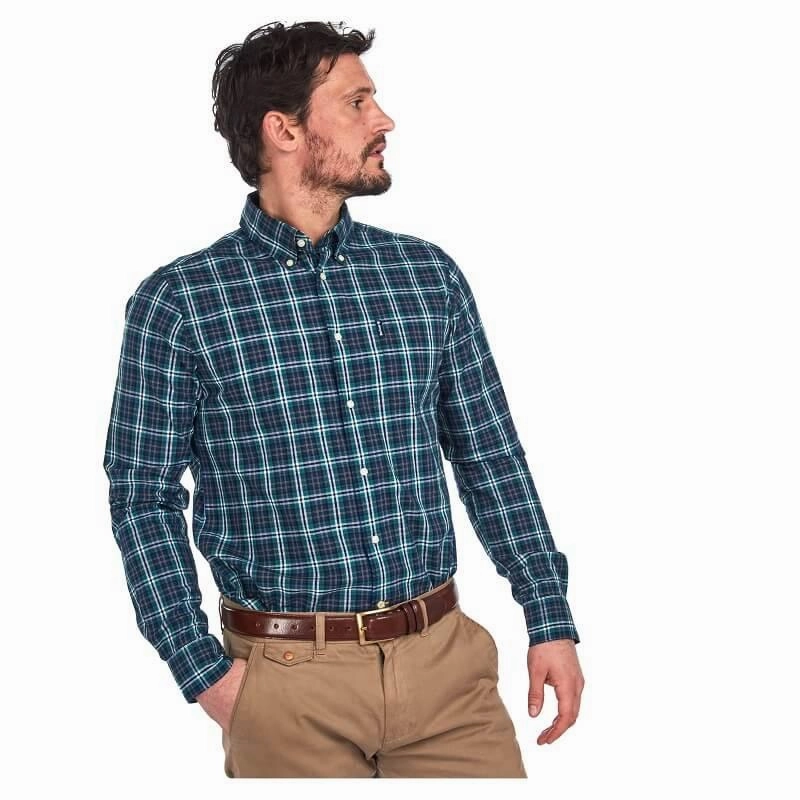 Barbour Highland Check 8 Mens Tailored Shirt - Forest Hot Item Clearance Save More Now
