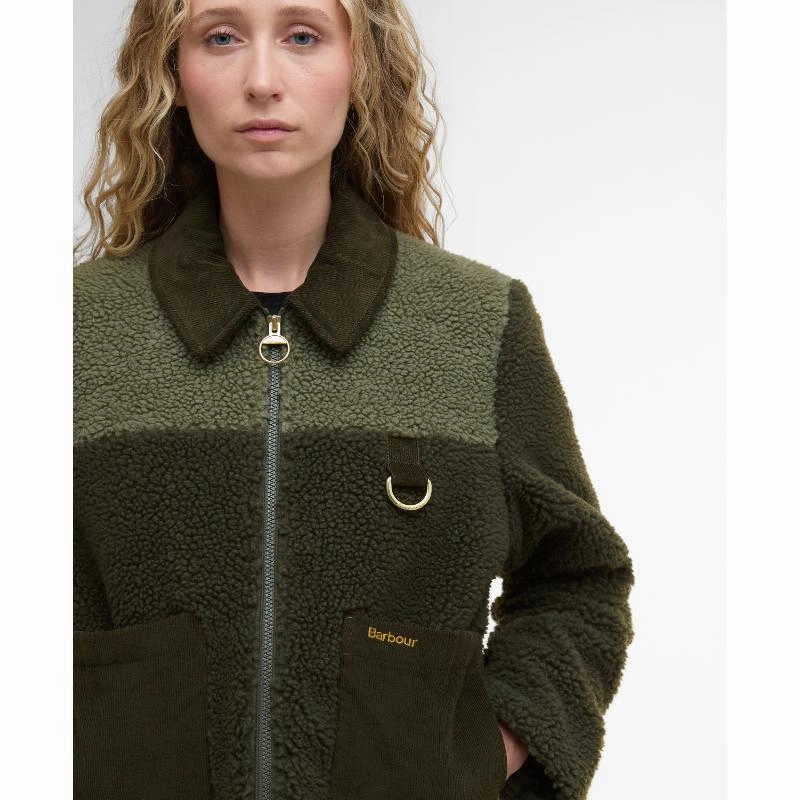 Best Deal Online Barbour Malena Ladies Fleece Jacket - Olive/Light Moss