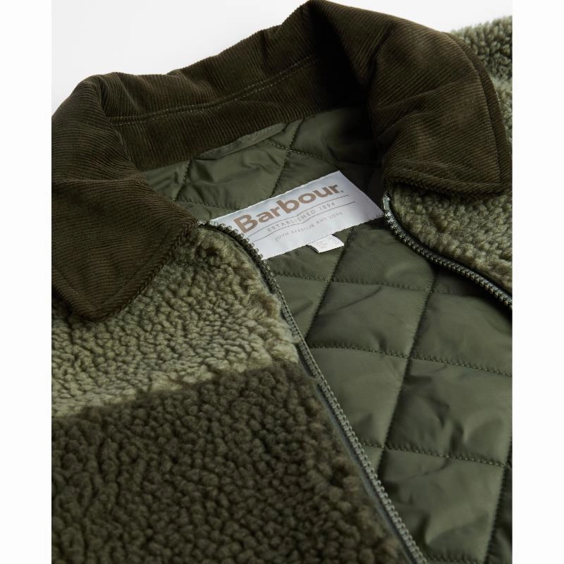 Today Only Discount Alert Barbour Malena Ladies Fleece Jacket - Olive/Light Moss