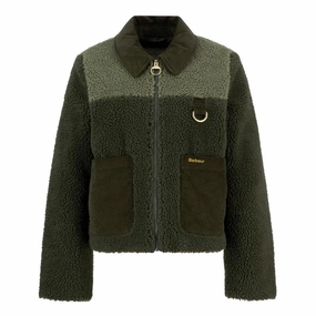 Barbour Malena Ladies Fleece Jacket - Olive/Light Moss Dont Wait Save Today