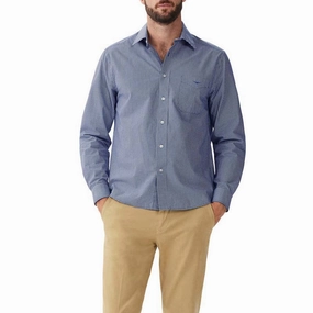 R.M.Williams Classic Mens Shirt - Navy/White Best Deal Alert