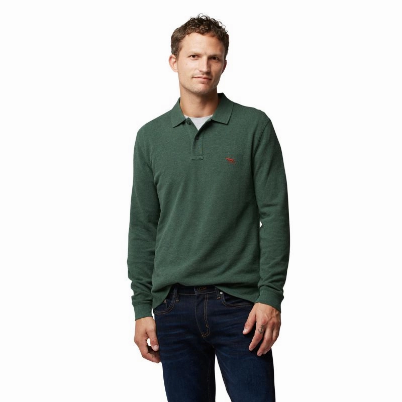 Hot Deals Today Trending Hot Deal Rodd & Gunn Gunn Long Sleeve Mens Polo Shirt - Moss