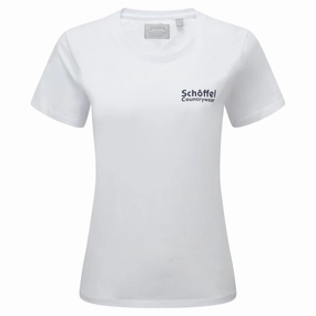 Schoffel Torre Ladies T-Shirt - White/Navy Logo Limited Time Steal