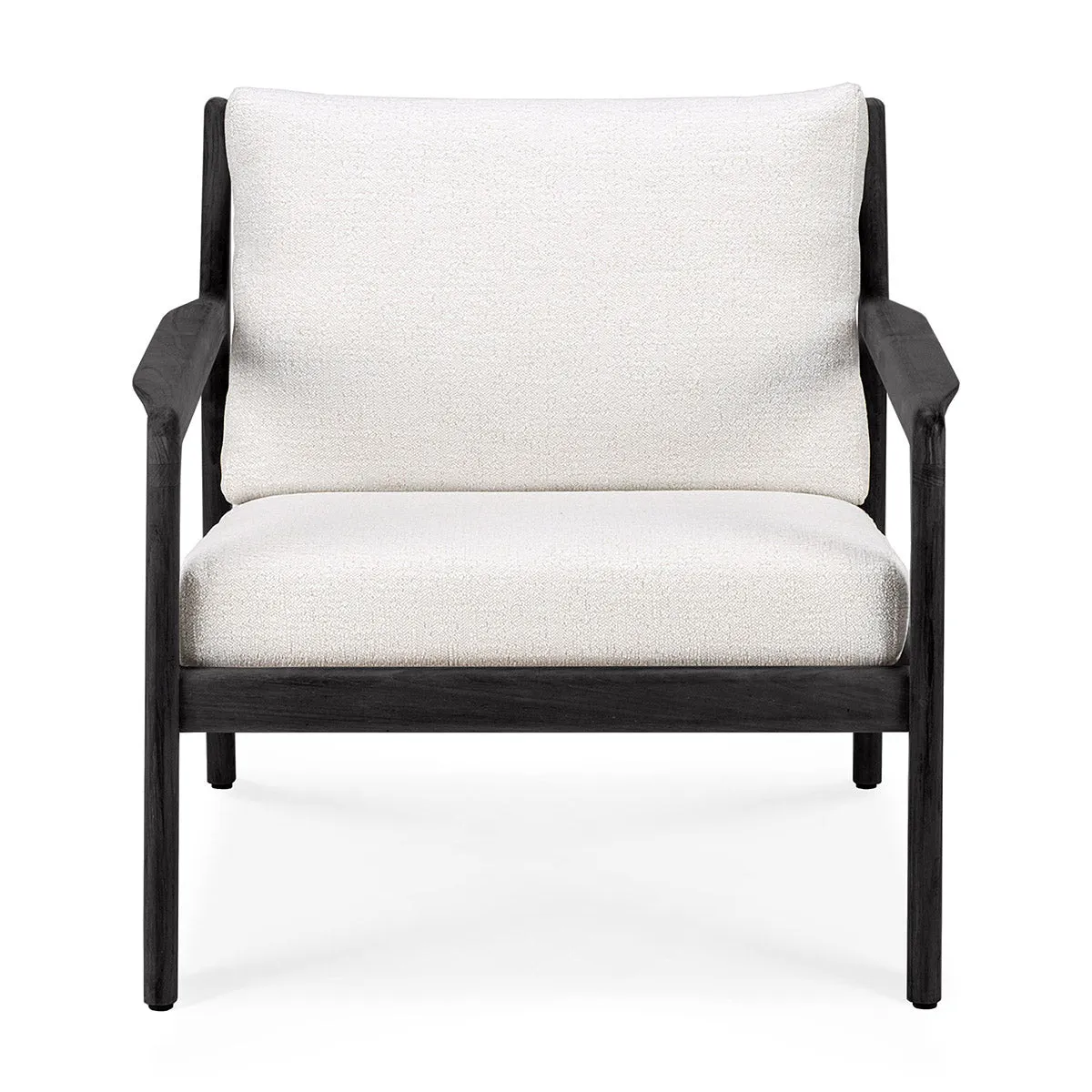 Jack Outdoor Fabric Lounge Chair (Teak Black, Off White)