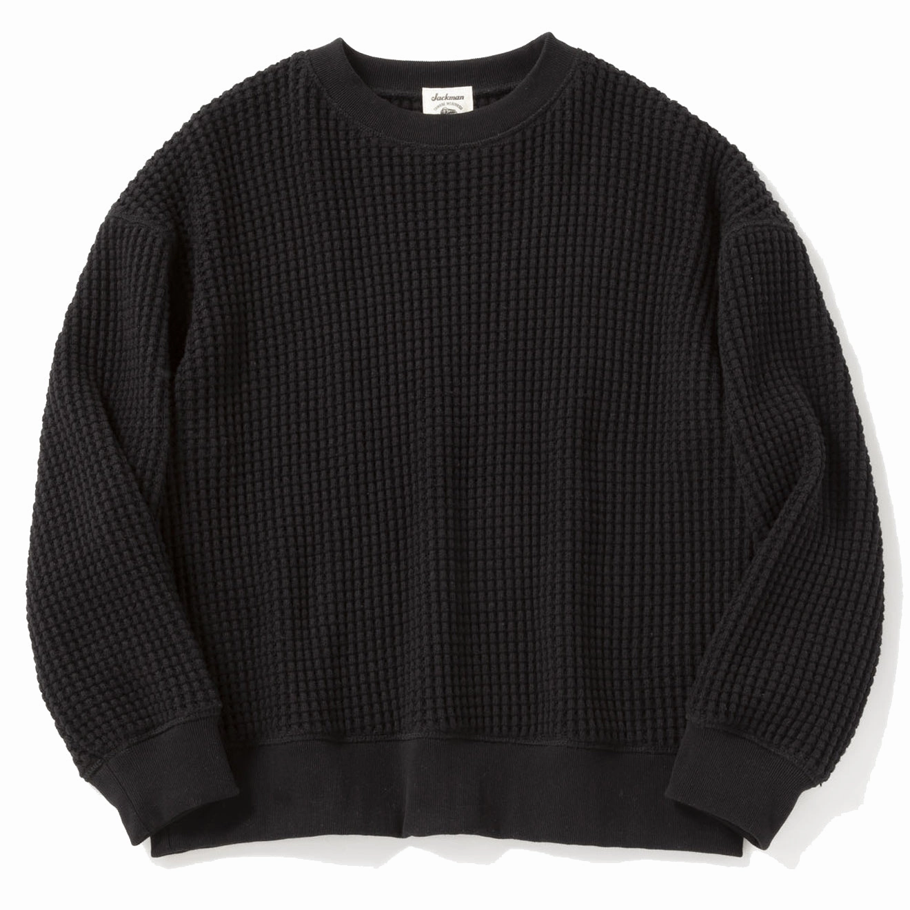 Jackman Waffle Crewneck Black Gift Sale Event