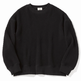 Jackman Waffle Crewneck Black Gift Sale Event