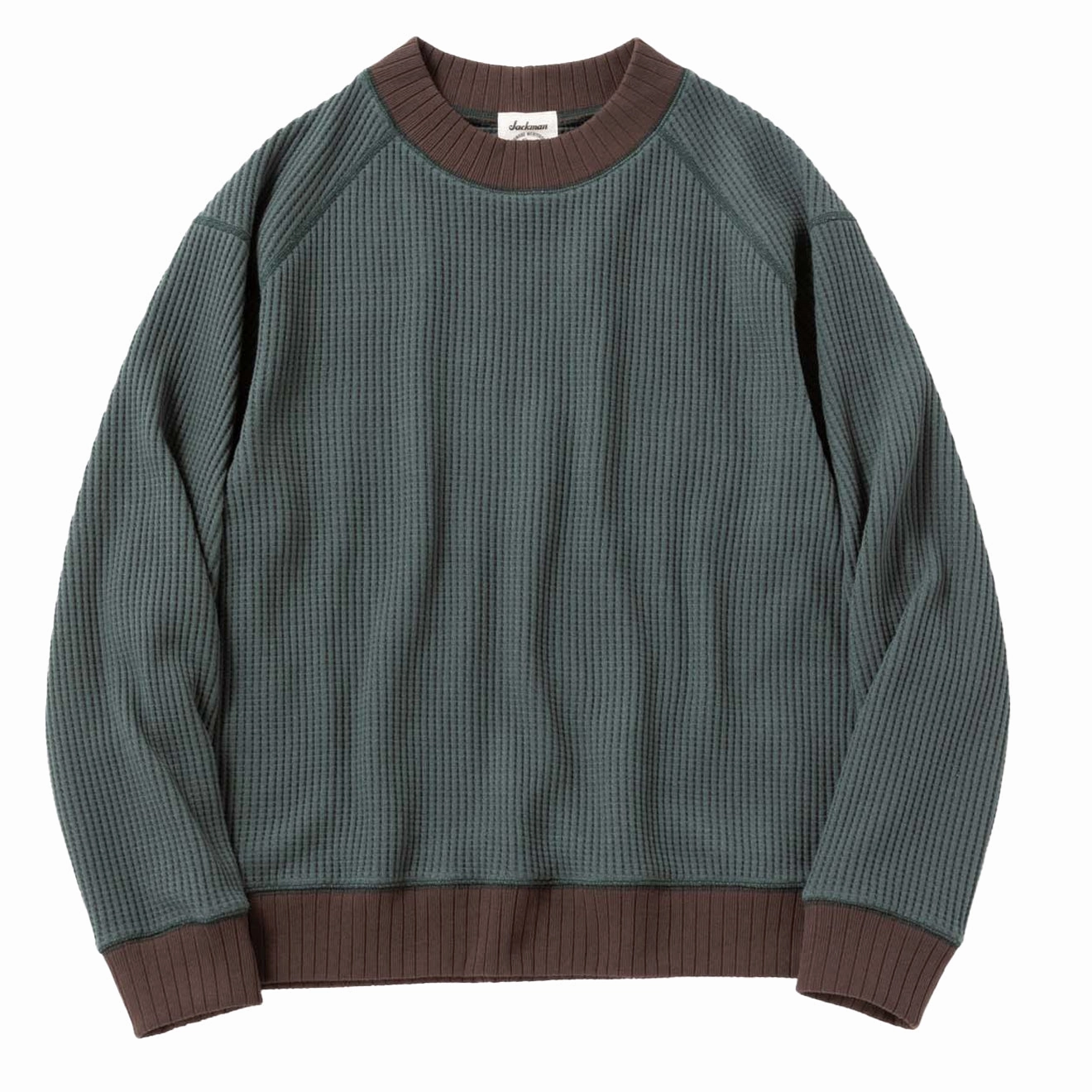 Jackman Waffle Mid-Neck Ivy / Wood Clearance Sale