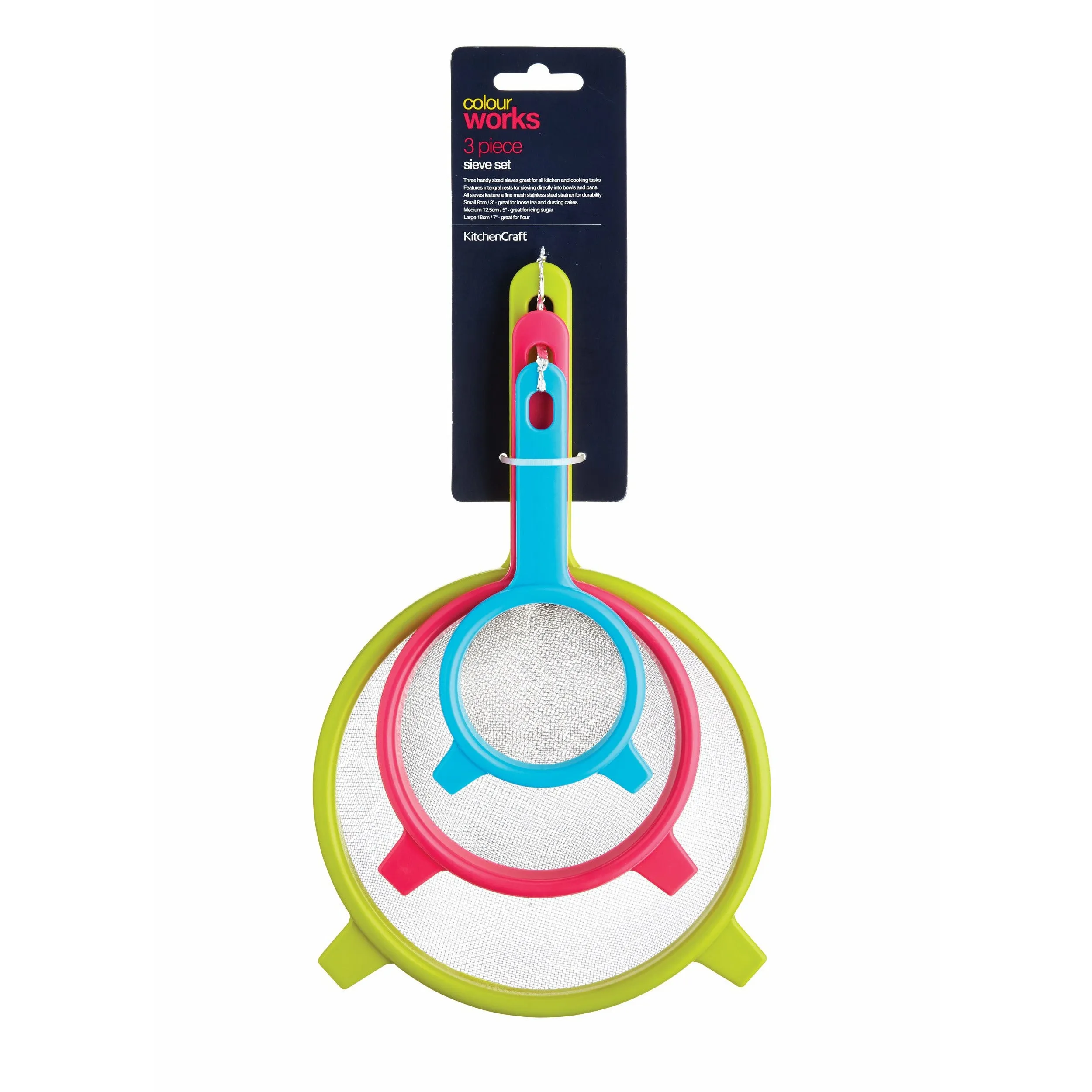 KitchenCraft Colourworks Sieve Set
