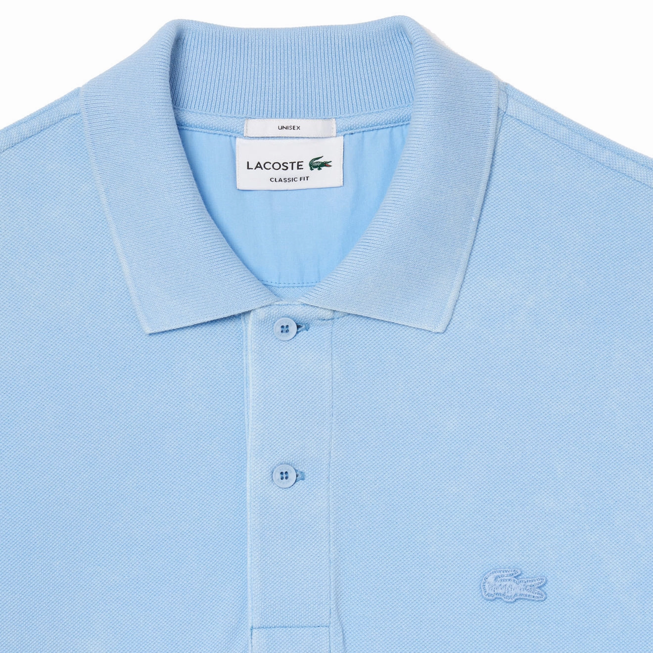 Lacoste Classic Fit L.12.12 Wash Effect Polo Shirt Pale Blue Limited Stock Offer