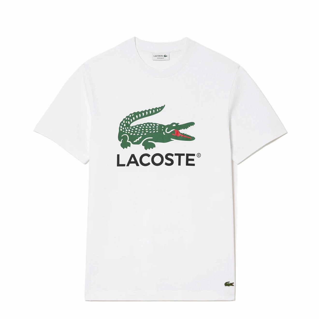 Daily Hot Deal Lacoste Cotton Jersey Signature Print T-Shirt White
