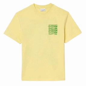 Lacoste Crocodile Blur Graffiti S/S Tee Yellow Grab Your Savings