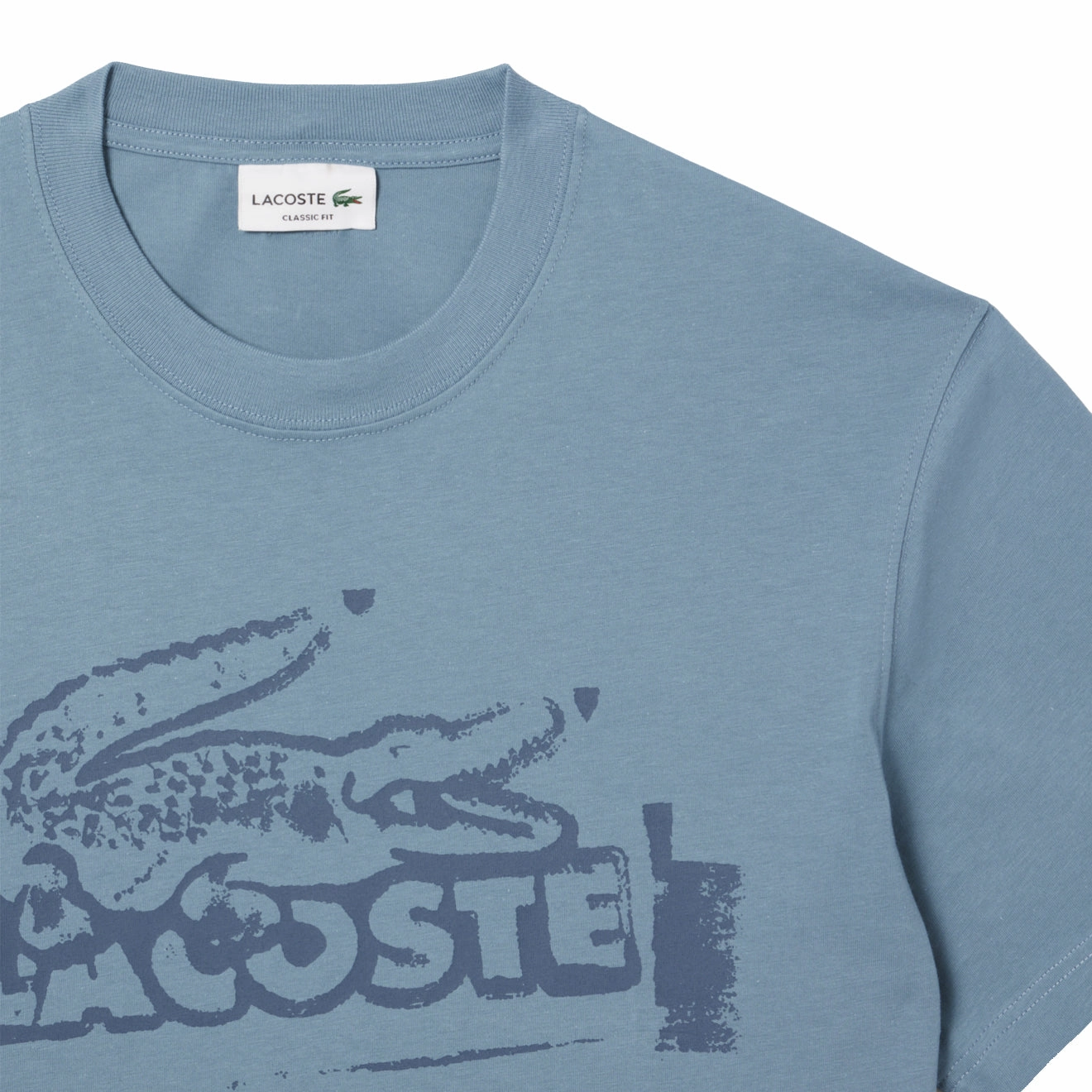 Lacoste Crocodile Graffiti S/S Tee Blue Clearance Event Today Trending Deals Today