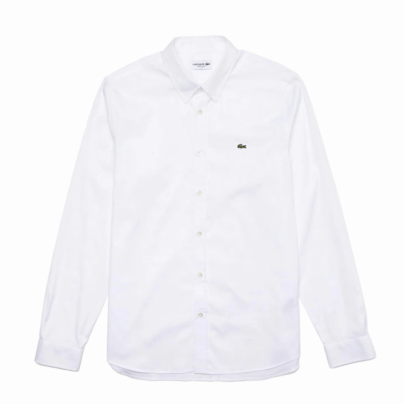 Lacoste L/S Slim Fit Cotton Shirt White Today Only Special