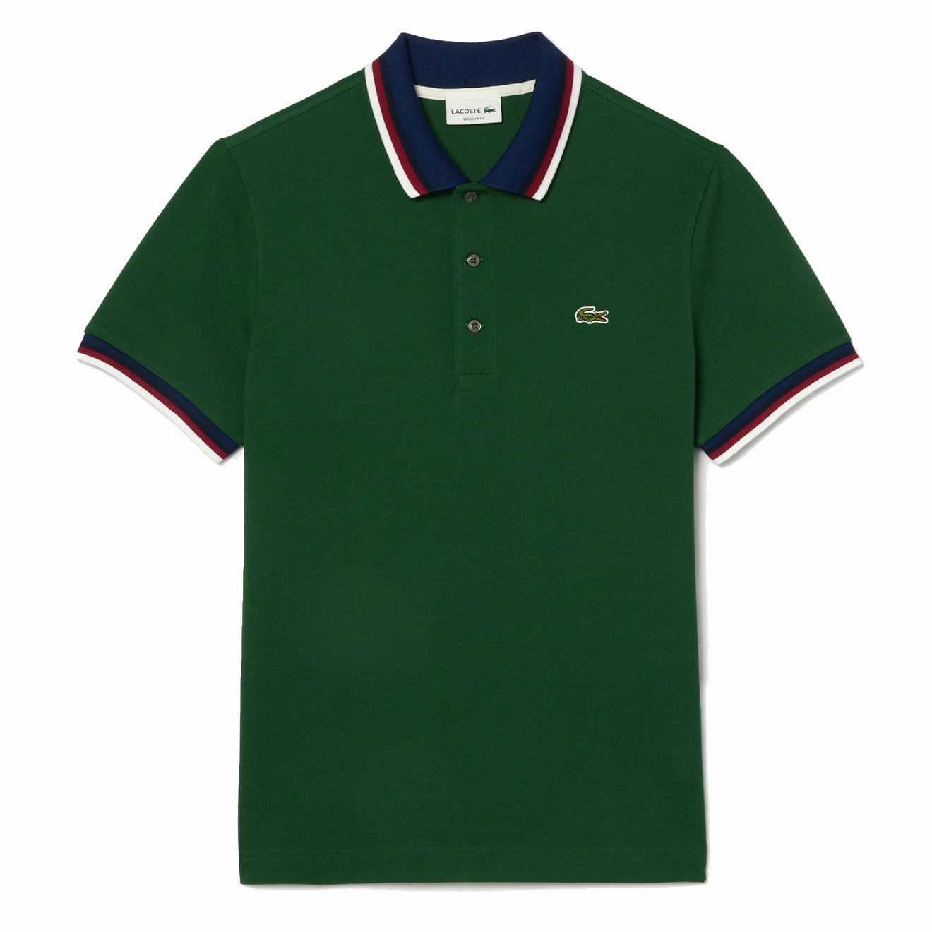 Limited Stock Deals Lacoste Regular Fit Cotton Pique Contrast Collar Polo Shirt Pine Green