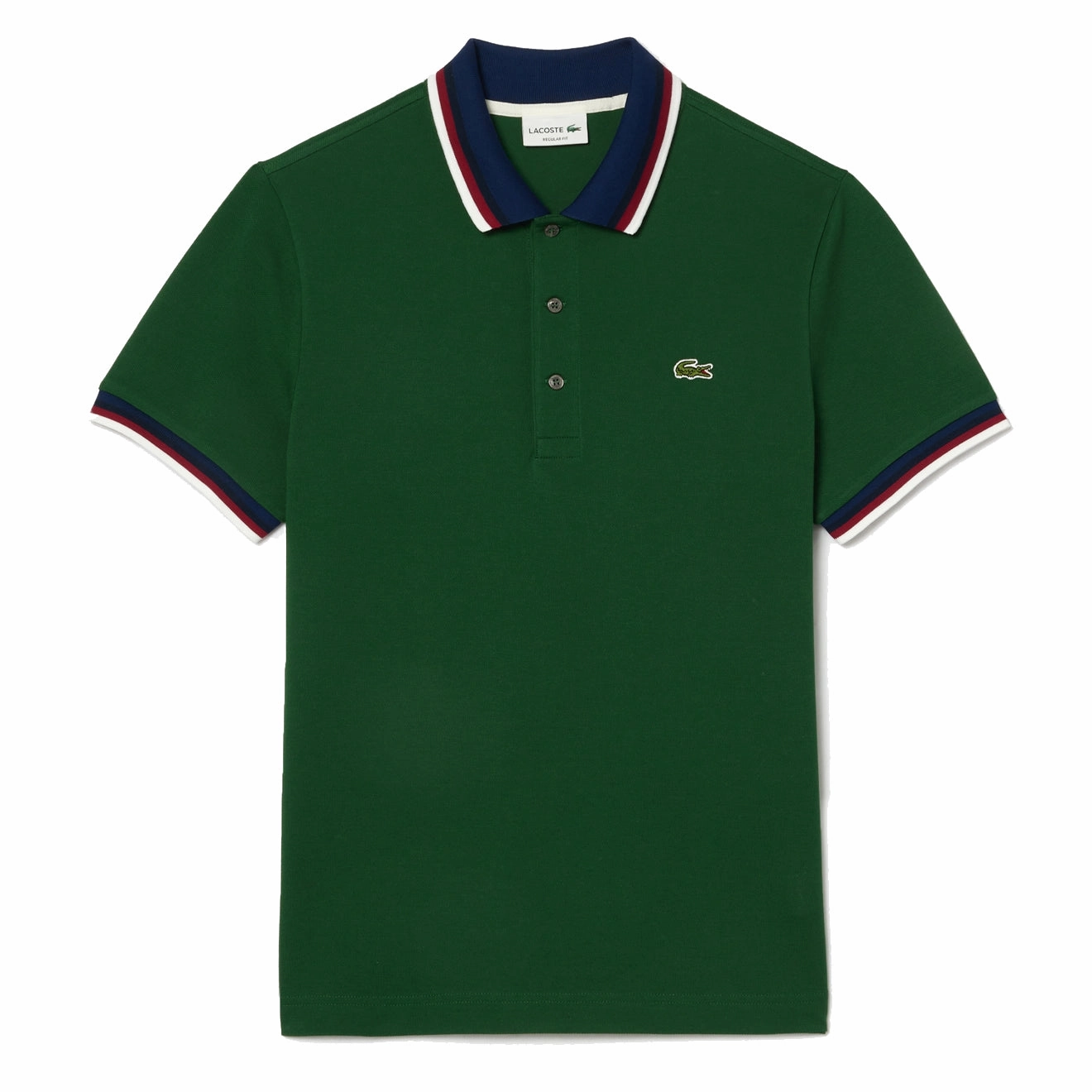 Today Only Hot Pick Trending Today Steal Lacoste Regular Fit Cotton Pique Contrast Collar Polo Shirt Pine Green
