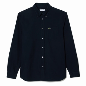 Lacoste Regular Fit Oxford Shirt Navy Blue Todays Best Deal Grab Your Savings