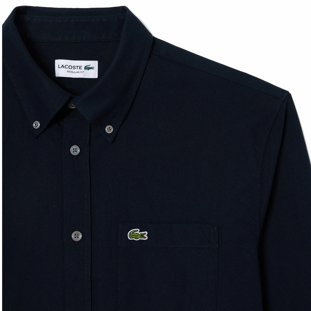 Lacoste Regular Fit Oxford Shirt Navy Blue Dont Miss This Offer