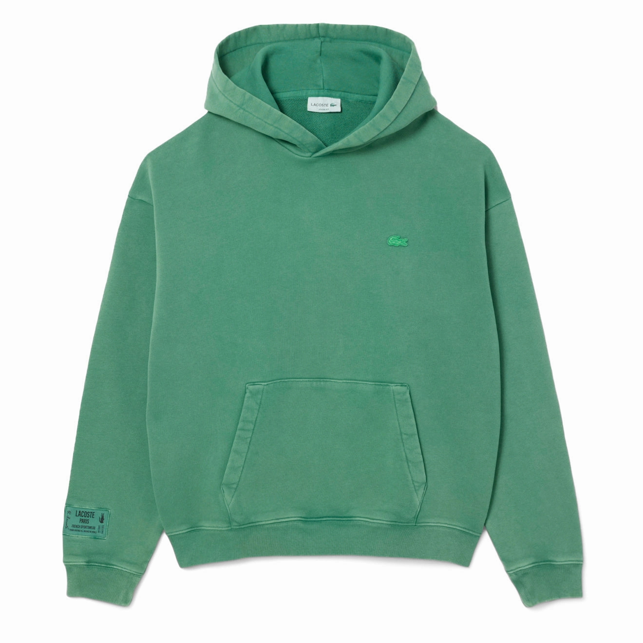 Hot Deal Alert Big Savings Event Lacoste Washed Effect Hoodie Pine Green