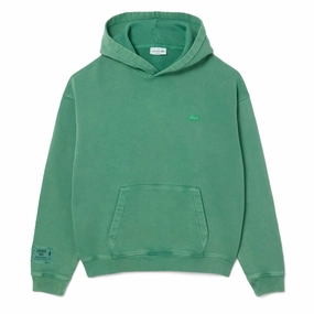 Hot Deal Alert Big Savings Event Lacoste Washed Effect Hoodie Pine Green