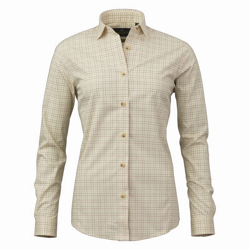 Daily Hot Deal Laksen Ava Ladies Shirt - Olive/Old Red/Sand