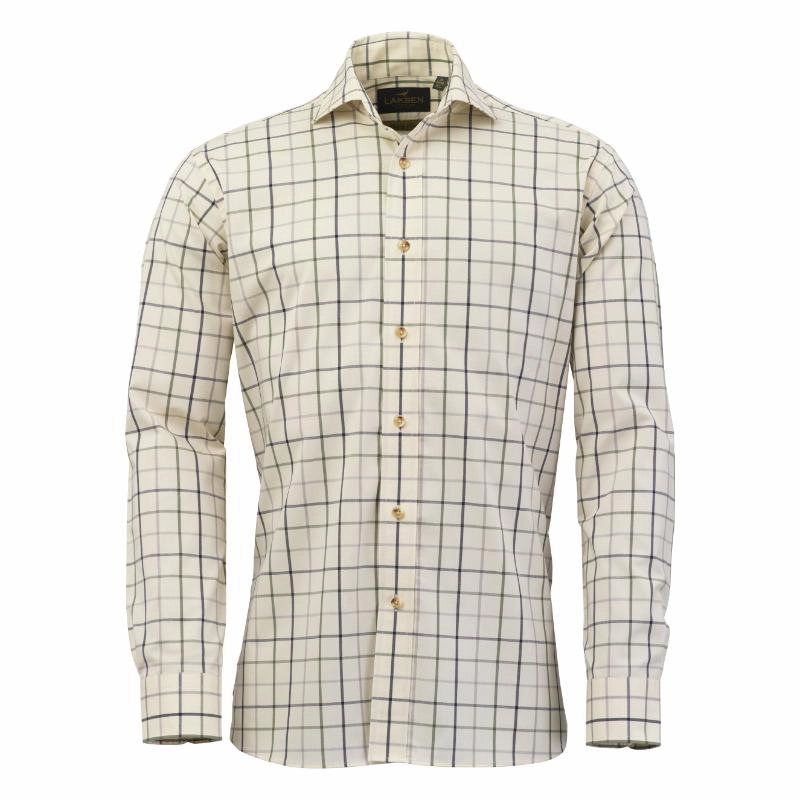 Save Today Event Flash Sale Now Laksen Baxter Mens Sporting Fit Shirt - Grey/Supernavy/Woody