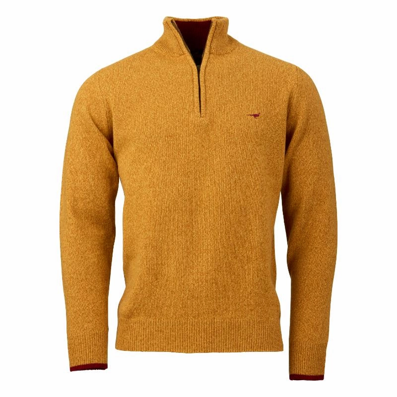Laksen Brompton Mens Lambswool 1/4 Zip Jumper - Gorse Online Exclusive Savings Mega Savings Now