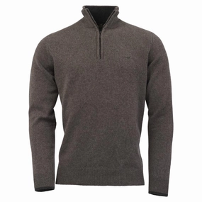 Shop Hot Deals Laksen Brompton Zip Neck Lambswool Mens Jumper - Biscuit