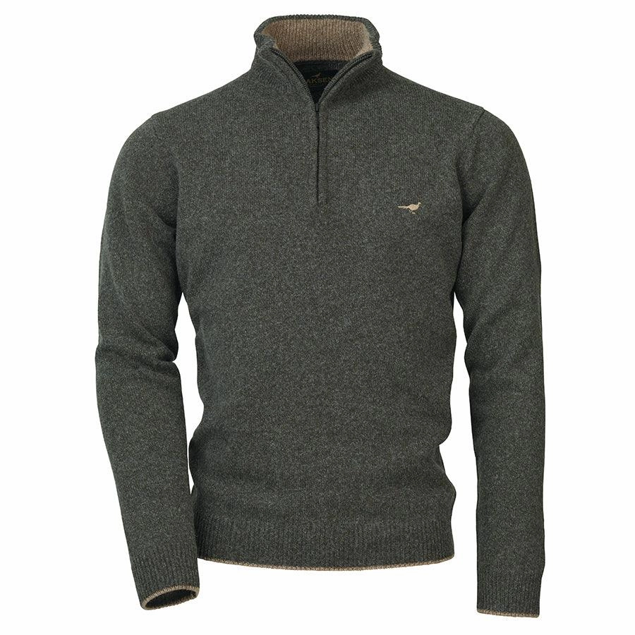 Special Occasion Discount Today Only Discount Laksen Brompton Zip Neck Lambswool Mens Jumper - Loden