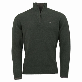 Laksen Brompton Zip Neck Lambswool Mens Jumper - Loden Daily Deal Frenzy Trending Today Steal