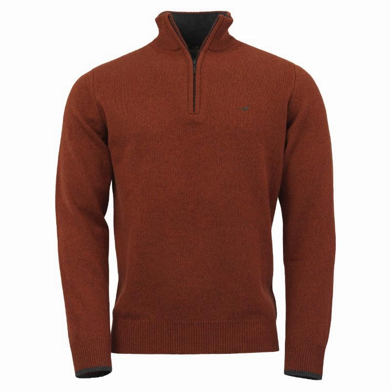 Today Only Steal Laksen Brompton Zip Neck Lambswool Mens Jumper - Tile