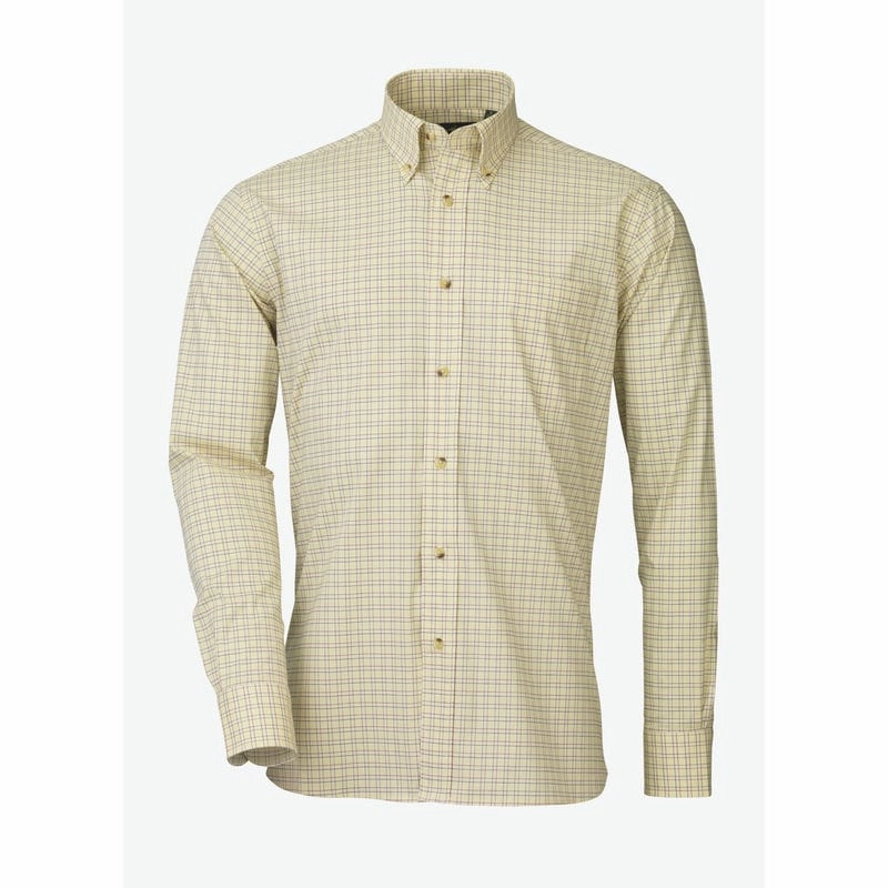Laksen Clinton Sporting Stretch Mens Shirt - Wine/Gorse/Navy Grab Your Deal Today