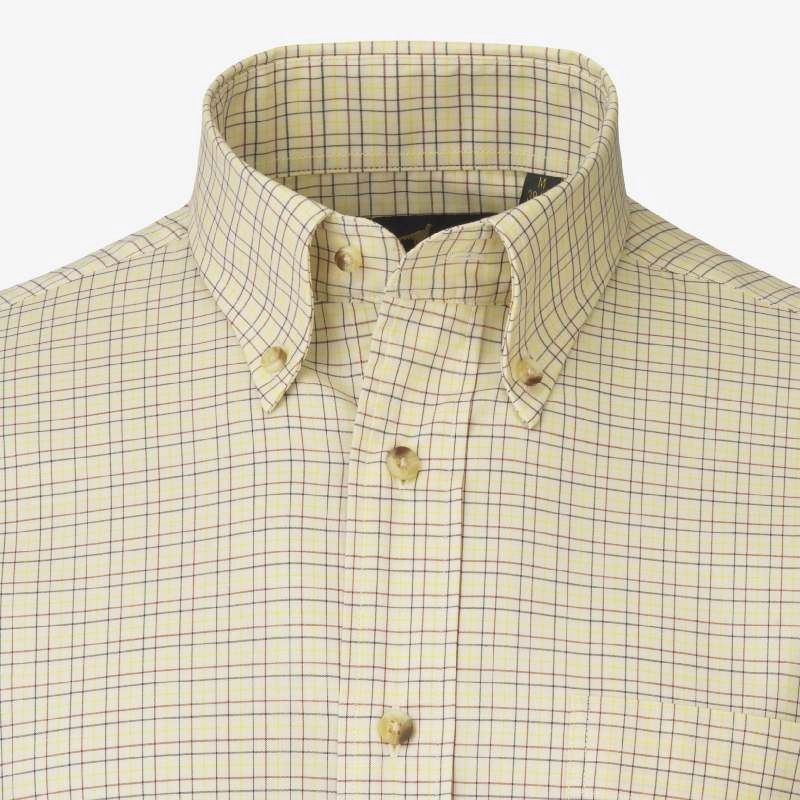 Laksen Clinton Sporting Stretch Mens Shirt - Wine/Gorse/Navy Gift Ideas Galore Limited Stock Offer