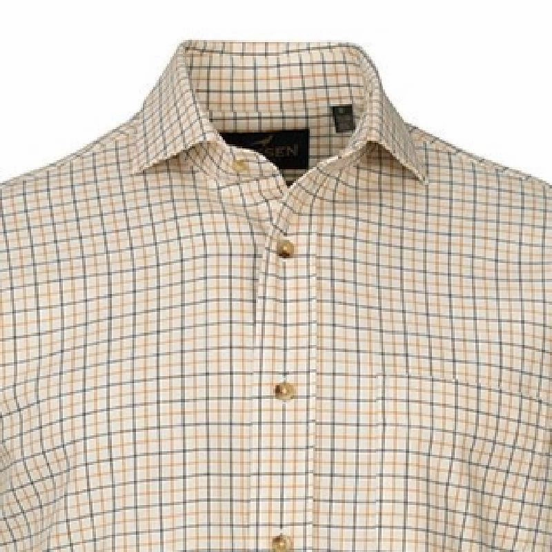 Grab Your Savings EndofWeek Deals Laksen Drake Cotton/Wool Mens Shooting Shirt - Pine/Gorse
